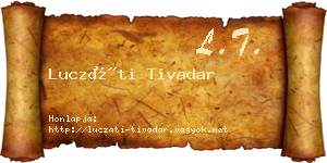 Luczáti Tivadar névjegykártya